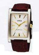 Lorus Gents S/S Brn Lth White Dial Wrist Watch Lorus Gents S/S Brn Lth White Dial Wrist Watch