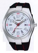 Lorus Gents Anal Black/Red Strap Wht Wrist Watch Lorus Gents Anal Black/Red Strap Wht Wrist Watch
