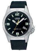 Lorus Gents Black Rnd Dl & Resin St 50M Wrist Watch Lorus Gents Black Rnd Dl & Resin St 50M Wrist Watch
