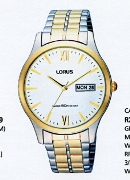 Lorus Gents 2/Tone Day/Date White Dial Wrist Watch Lorus Gents 2/Tone Day/Date White Dial Wrist Watch