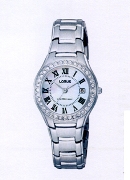 Lorus Ladies Ss White Mop Cz Bezel Roma Wrist Watch Lorus Ladies Ss White Mop Cz Bezel Roma Wrist Watch
