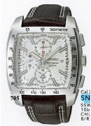 Seiko Gents 100M Chronograph Brn Str Alarm Wrist Watch Seiko Gents 100M Chronograph Brn Str Alarm Wrist Watch