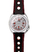 Soviet Gents Black Lth St With Red Edge Wrist Watch Soviet Gents Black Lth St With Red Edge Wrist Watch