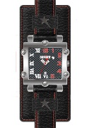 Soviet Gents Black Lth Cuff Ss Case Wrist Watch Soviet Gents Black Lth Cuff Ss Case Wrist Watch
