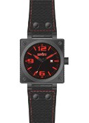 Soviet Gents Black Lth Bip Case & Dl Oran Wrist Watch Soviet Gents Black Lth Bip Case & Dl Oran Wrist Watch