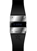 Soviet Gents Black Lth Digital Ss Case Wrist Watch Soviet Gents Black Lth Digital Ss Case Wrist Watch