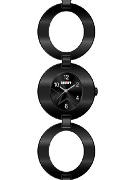 Soviet Ladies Black Ip Oval Link Bracelet Wrist Watch Soviet Ladies Black Ip Oval Link Bracelet Wrist Watch
