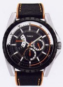 Timex Timex Gents Retro Lth Black/Orange Wrist Watch Timex Timex Gents Retro Lth Black/Orange Wrist Watch