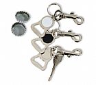 Metal key-ring with bottle opener and snap hook