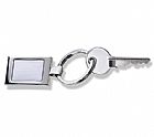 Luxurious square metal key ring