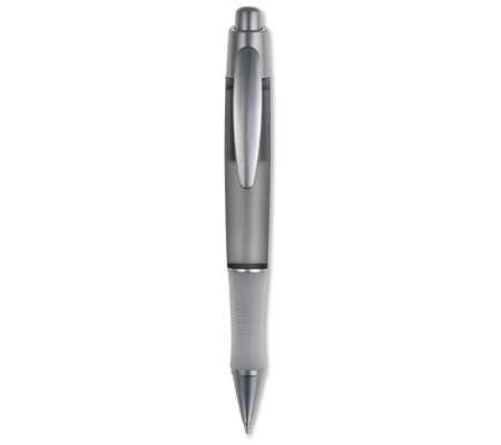 Transparent ball pen with rubber grip