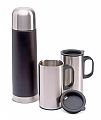 Stainless steel isolation flask and 2 mugs in thick carton gift