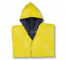 Reversible bicoloured raincoat with hood