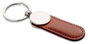 PU keyring with logo plate