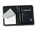 Calculator in case with notepad and pen