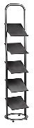 Floor Standing Brochure Holder with 5 Tilting Shelves - Black