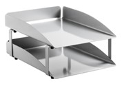 Modern Steel Letter Tray, 2 Tier - Silver