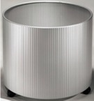 Fluted Planter Filled with Sliders or Castors (No Liner) - Silve