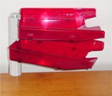 Swivel Letter Trays, 2 Tier Unit with Clamp Fix - Burgandy