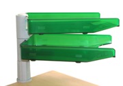 Swivel Letter Trays, 2 Tier Unit with Clamp Fix - Green