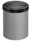 Waste Paper Bin With Flip Top Lid - Grey