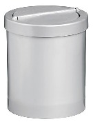 Waste Paper Bin With Flip Top Lid - Silver