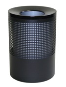 Wide Litter Bin with Black Funnel Top, Square Punch - Black