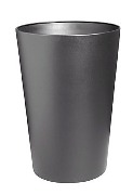 Tapered Planter, Solid without Castors Standard, 40cm - Black