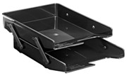 Letter Trays, Two Tier Cantilever - Black