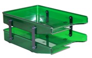 Letter Trays, Two Tier Cantilever - Green