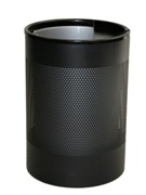 Wide Litter Bin with Single Ashtray Flip Top, Perforated - Black Wide Litter Bin with Single Ashtray Flip Top, Perforated - Black