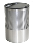 Wide Litter Bin, Square Punch - Stainless Steel