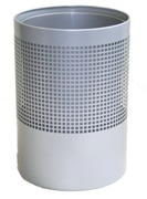 Wide Litter Bin, No Lid, Square Punch - Silver