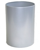 Wide Litter Bin, No Lid, Solid - Silver