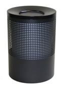 Wide Litter Bin with Black Swivel Funnel Top, Square Punch - Bla