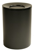 Wide Litter Bin with Black Swivel Funnel Top, Solid - Black