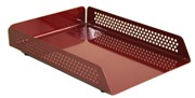 Perforated Steel Letter Tray, Single - Burgandy