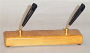 Double Pen Stand, Solid Wood - Cherry