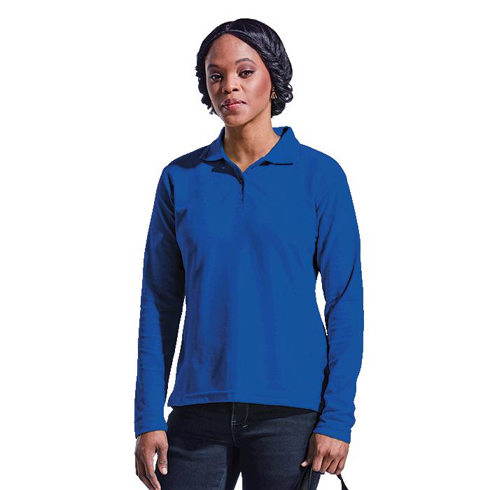 Barron Ladies 175g Pique Knit Long Sleeve Golfer - Avail in: Bla