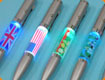 LED AQUA Pen - Button activated - Assorted 8 Colours