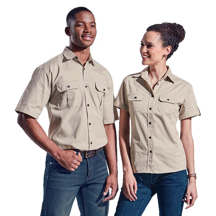 Barron Ladies Plain Bush Shirt - Avail in: Airforce Blue, Dusk B