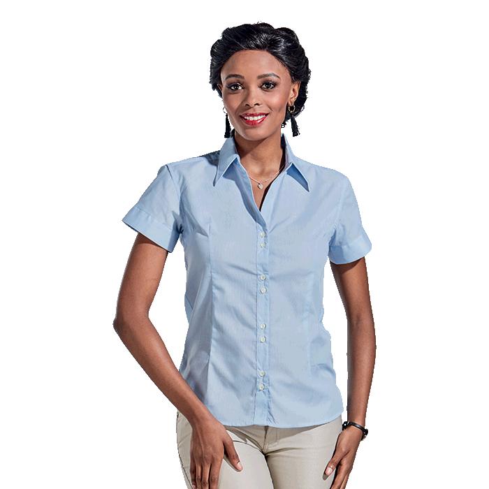 Barron Ladies Century Blouse Short Sleeve - Avail in: Green/Whit