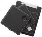 Layered leather Coaster set with nickel plated plaque