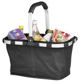 Collapsable shopping basket with aluminium frame