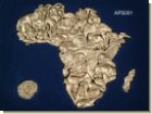Puzzle Of Africa - 36 Pieces. Silver - wooden box - African Them