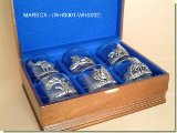 6 x Whiskey Glass Wooden Pres Box  - African Theme