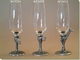 Rhino Stem Champagne Glass - African Theme