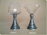 Zebra Print Martini round short stem - African Theme