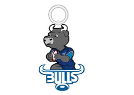 Bulls Mascot Kring Rugby Keyrings - Min order 50 units.