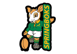 Springbok Mascot Baby Rugby Keyrings - Min order 50 units.